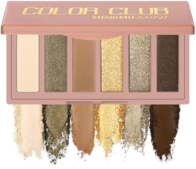 6 Colors Mini Naked Eyeshadow Makeup Palette Olive-colored Neutral Tone Eye Shadow Matte & Shimmer Nude Make Up Pallet with Mirror Blendable Highly Pigmented Travel Size Gift Kit 04