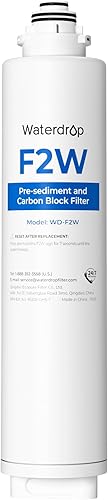 Waterdrop Filtro WD-F2-PRO, solo repuesto para sistema de ósmosis inversa WD-X12-PRO y WD-X8-PRO, 6 meses de vida útil