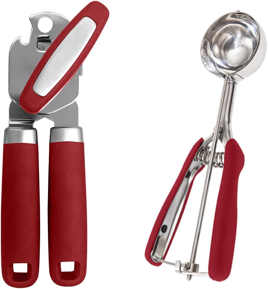 Gorilla Grip Can Opener and SpringLoaded Scoop, Stainless