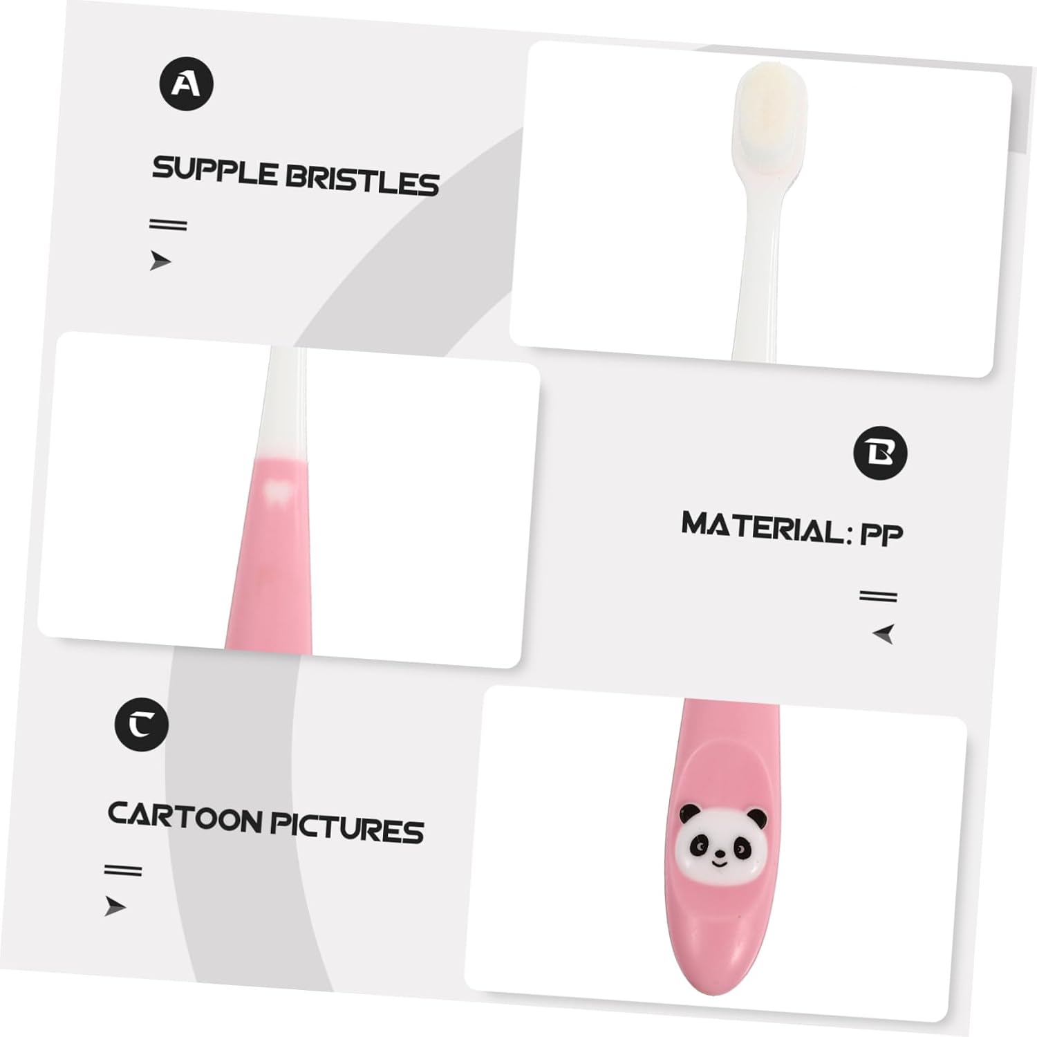 Yardwe Supple Soft Bristled Toothbrush with Storage Bucket Ultra Fine Hair Manual Brush for Ages Ergonomic Handle Protects Teeth and Gums Cartoon Design