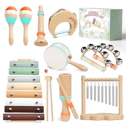 Instrumenty muzyczne dla dzieci Gry Montessori sensoryczne Instrumenty muzyczne Bęben dla dzieci Marakas Ksylofon Perkusja Zabawki Dla Dzieci Prezent Urodziny Boże Narodzenie Dzieci 3 4 5 6 Lat