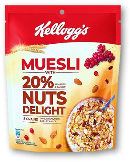 Kellogg's Muesli With 20% Almonds & Raisins Nuts Delight 240g Unique