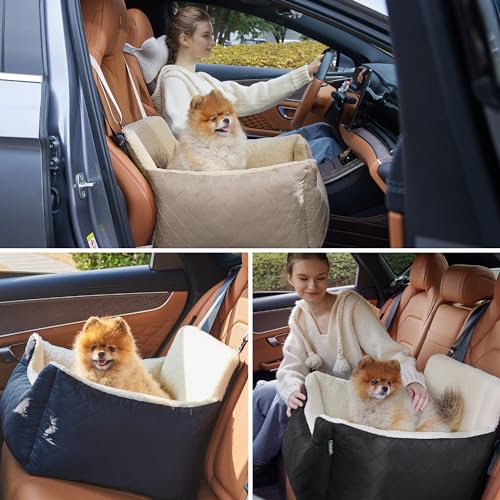 Lesure Hundesitz Auto Kleine Hunde - Wasserdichter Hundesitz Auto Rückbank, Hunde Autositz Für Kleine Hundemit, Ansteckbare Leine Für Autositz Hund, Blau