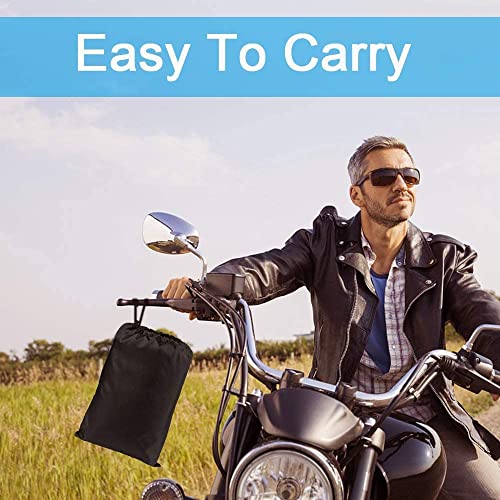 unibelin Housse de Protection Moto Couverture Imperméable 190T Housse de Moto Couverture la Pluie, la Neige, la poussière, Anti-UV Couvre-Moto pour Moto Scooter avec Sac 245 * 105 * 125cm - Noir - Image 8