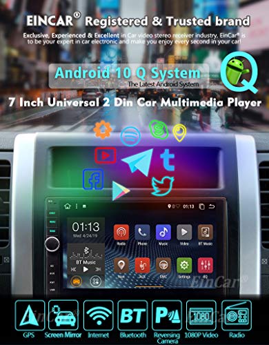 Android 10.0 Car Radio Double Din Car Stereo GPS Navigation 2G+32G Bluetooth Head Unit 7 inch Touchscreen 2 Din Car Audio Video Player Support Phone Mirror OBD2 3G/4G/WiFi USB SD AUX + Backup Camera