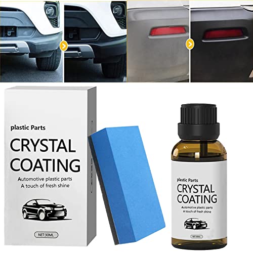 ZOTIMO Car Plastic Polish Black Exterior Revitalizing Agent Plastic Coating for Refurbishing & Cleaning Car Parts, Bikes, Trim & Accessories Liquid Fiber Polisher for Interior Shine & Restoration