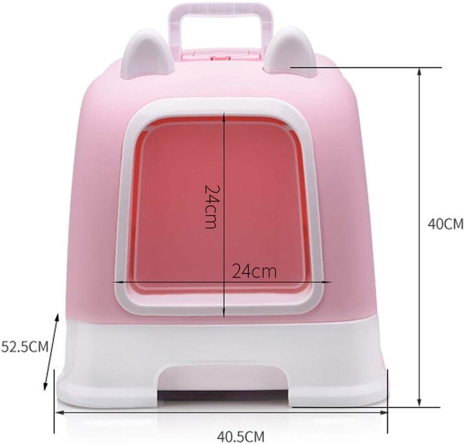 Fashion Creative Portable Handle Automatic Cat Toilet Pet Garbage Bin with Drawer Cat Litter Cat Toilet Cat Litter Pan (Blue)