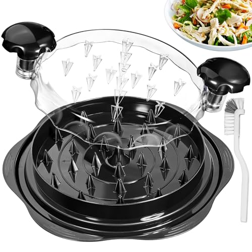 Chicken Shredder 25cm Visible Chicken Breast Shredder Tool Twister Mince Masher with Brush Meat Shredder Mince Masher | Heat Resistant BPA Free Anti-Slip & Dishwasher Safe Ergonomic Handle