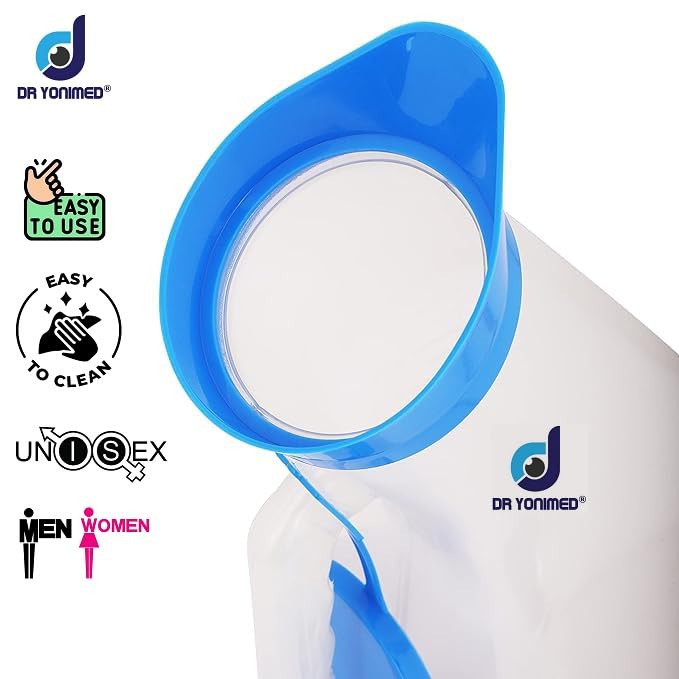 Dr Yonimed Unisex Urine Pot 1000 ml Multipurpose Polypropylene Autoclavable Urinal For Men & Women (Pack of 1) Urine Pot With Cap Urine Collector for Male, Female & Bedridden Patient Adults 2