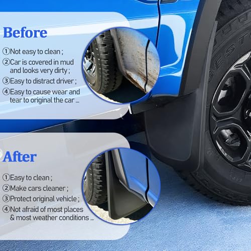 Mud Flaps Splash Guards Compatible with Ford F-250 F-350 Super Duty 2017-2024 WITH Factory Fender Flares Only, Heavy Duty Splash Guards Mud Guards, No-Drill Installation, All-Weather Protection (4PCS) by qbvk - Used condition - Image 6