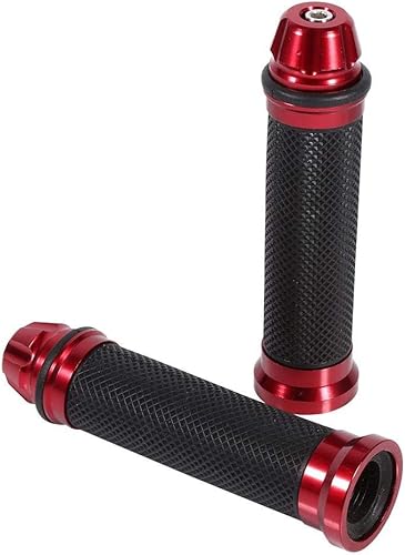 Miniatura 8 de Agarraderas universales para manillar de motocicleta CNC de goma de aluminio para manillar de bicicleta de 78 pulgadas (rojo)