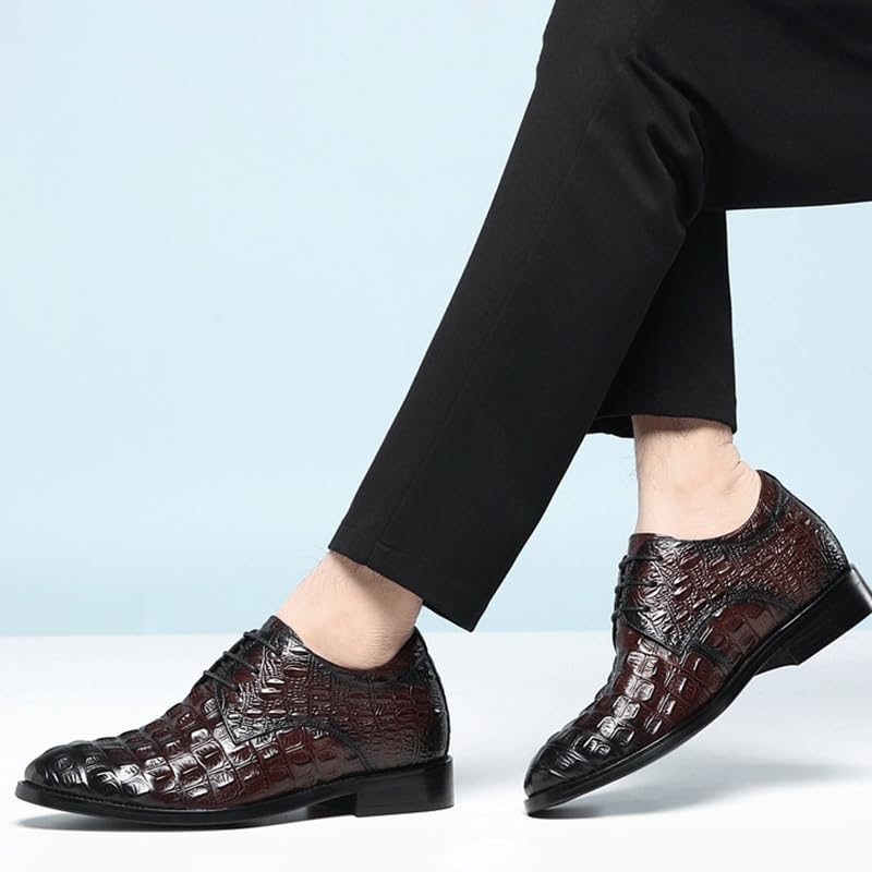 Men Formal Shoes Waterproof Leather Round Toe Wedding Casual Non Slip Block Heel Anti-Slip Shoe Lace-up2