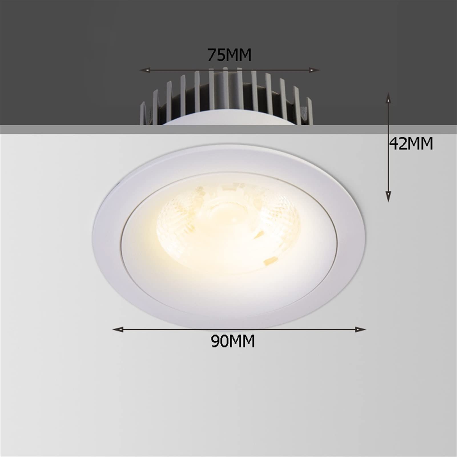 Aplique de pared europeo 5W 10W Luces de techo Empotradas con clasificación de fuego Ahorro de energía Downlights LED Agujero de corte de 75 mm Sin parpadeo Accesorios de iluminación Decoración de
