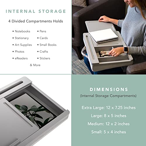 Rossie Home Storage Lap Desk With Sliding Lid - Calming Gray - Fits Up To 17.3 Inch Laptops - Style No. 71005 #TOP1