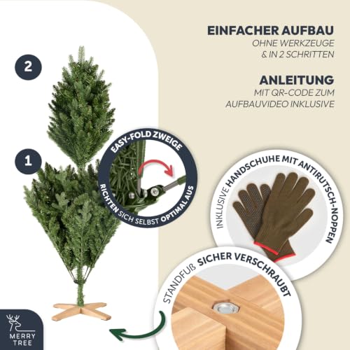 Merry Tree Premium Künstlicher Weihnachtsbaum 120 cm - Nordmanntanne – Ansicht 5