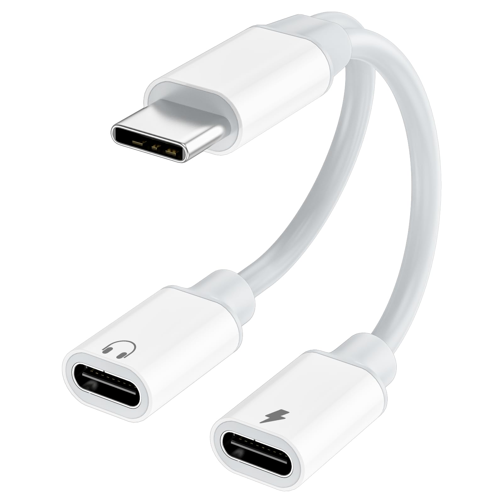 VIOY USB-C Auf Dual-Kopfhörer-Adapter – Teilt Audio Auf Zwei 3,5-mm-Kopfhörer, Für IPhone, Samsung, Pixel