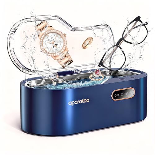 Tiptop Home Appareil de nettoyage à ultrasons pour lunettes, 450 ml, avec 4 réglages de temps 45 kHz, nettoyeur à ultrasons...