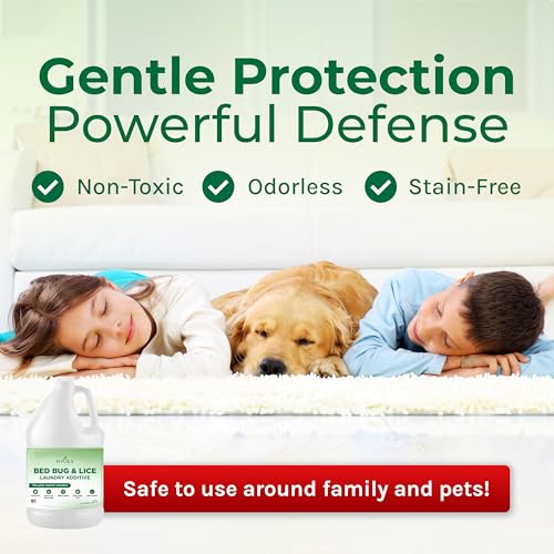 Image of Hygea Natural Lice and Bed Bug Laundry Additive - Environmentally Responsible, Odorless, and Stain-Free Liquid Laundry Treatment - Safe for Children and Pets - Any Water Temperature (1 Gallon) | Environmentally responsible, odorless, stain-free liquid treatment. Safe for children and pets in any water temperature.
