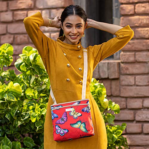 Anuschka Crossbody with Slip Pocket - Wanderlust Collection - Nylon Fabric with Genuine Leather Trim and Artwork Print3