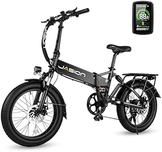 Jasion EB7 2.0 Electric Bike for Adults, 500W Motor 20MPH Max Speed, 48V 10AH Removable Battery, 20