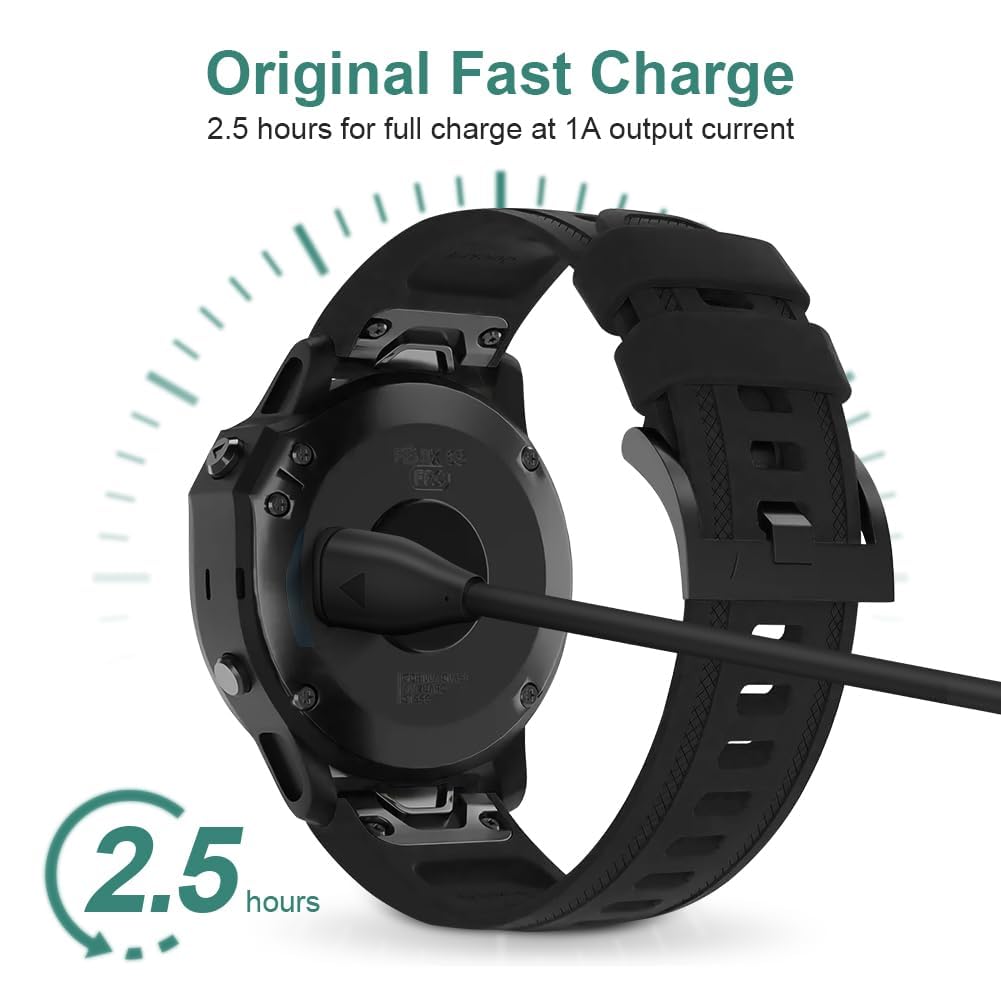 AXFEE Ładowarka kompatybilna z bransoletką Garmin, kabel do ładowania USB, zapasowy zegarek, adapter do ładowania, kompatybilna z Garmin Fenix 7 7S 7X, 6 6S 6X, Fenix 5 5S 5X