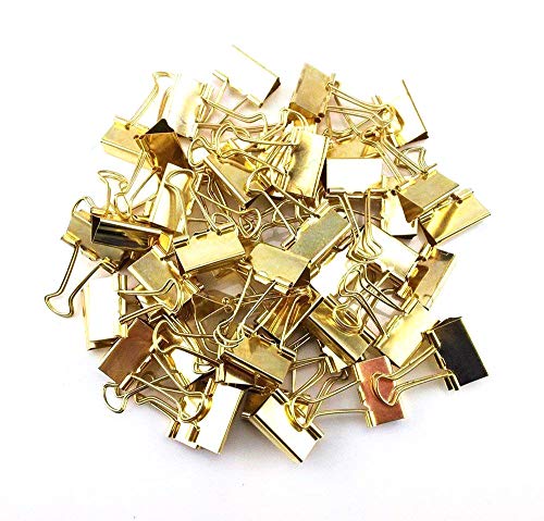 Coolrunner 48pcs Golden Metal Binder Clips, Office Clips, Utility Paper Clips