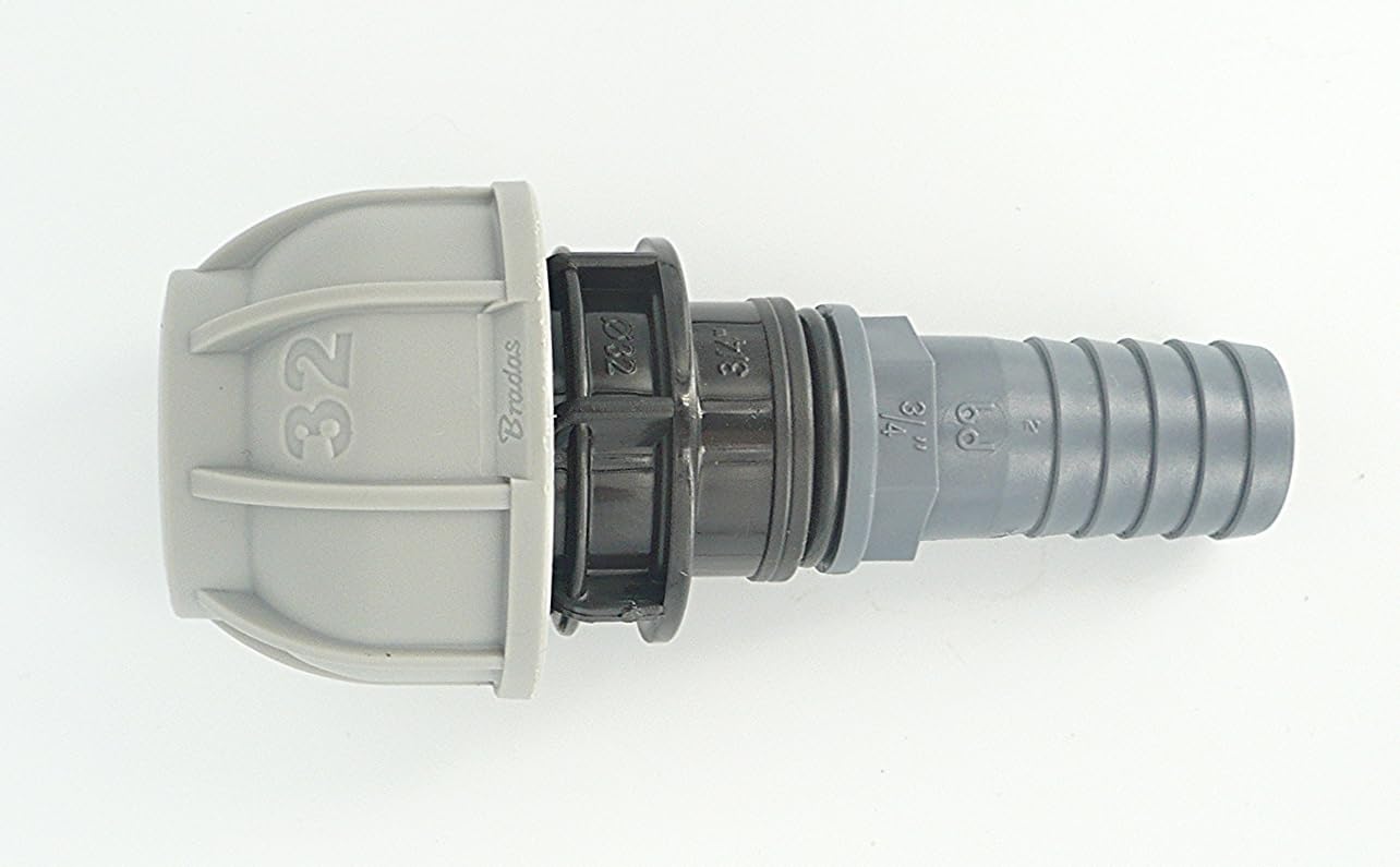 Hensita Farm & Field Hardware Pipe Joiner. Joins Mdpe/Alkathene Solid Pipe To Flexible Hose Pipe (32 Mm Compression X 25 Mm Hose Tail)