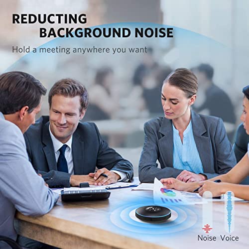 Image of EMEET Bluetooth Speakerphone M2 Black Conference Speaker for 5-8 People Business Conference 360º Voice Pickup 4 AI Microphone Self-Adaptive Conference Call Speaker Skype USB Speakerphone