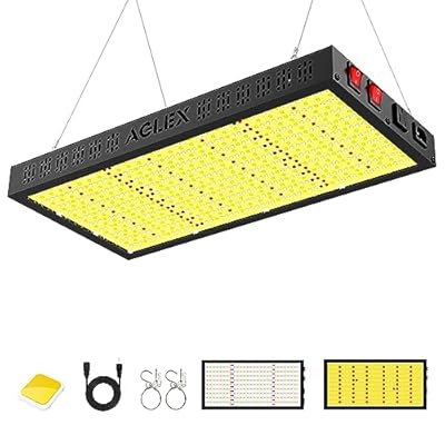 AGLEX E2000 LED Grow Light, Full Spectrum Grow Light with UV IR Diode, Grow Light for Indoor Plants with Daisy Chain & Built-In Silent Fan, Plant Growing Lamps for 2x3 FT Coverage, Veg Bloom Daul Mode