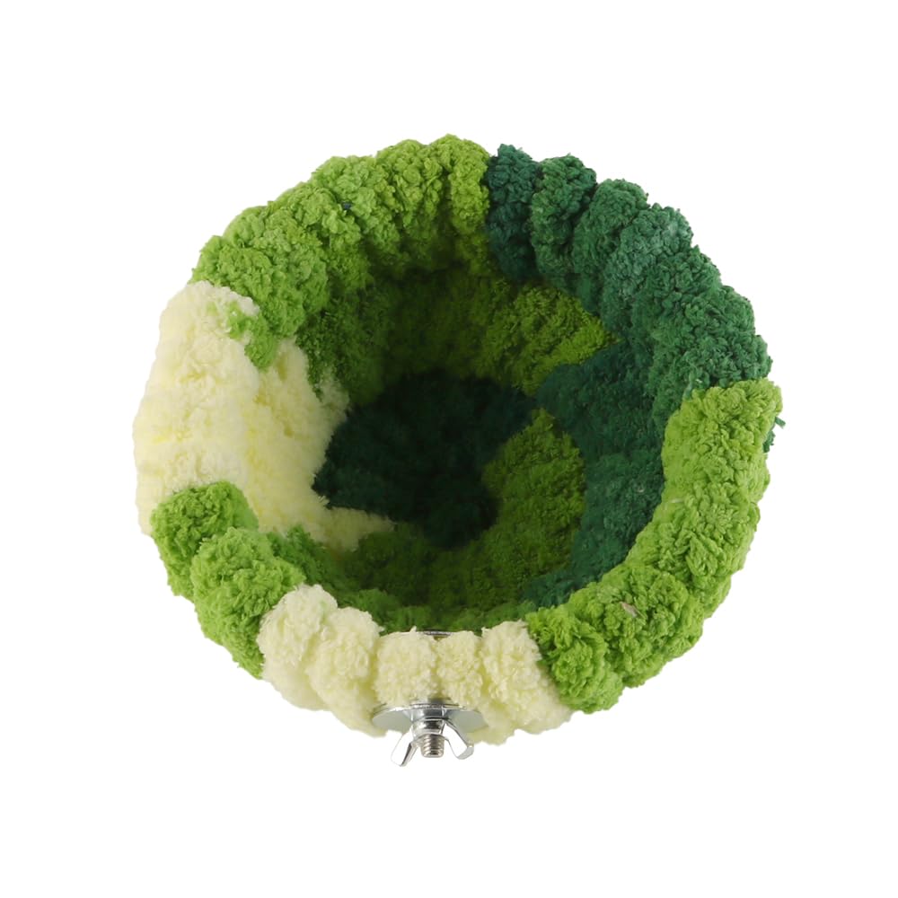 Laroal Bird Nest For Cage Plush Hanging Bird Bed For Parakeet Breeding Bird House For Conure Budgie Cockatiel Lovebird Canary Finch Hamster Small Pets Warm Nest Green - Image 3