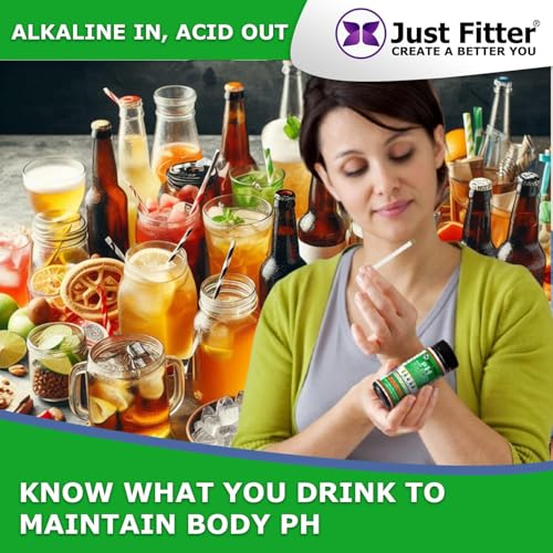 Image of Just Fitter Alkaline Water pH Test Strips. Testing Kit for Home Drinking Water and Liquids. Universal Tester for Aquarium, Fish Tank, Pool, Hot Tub, Spa, Kombucha, Fermentation and Brewing Process.