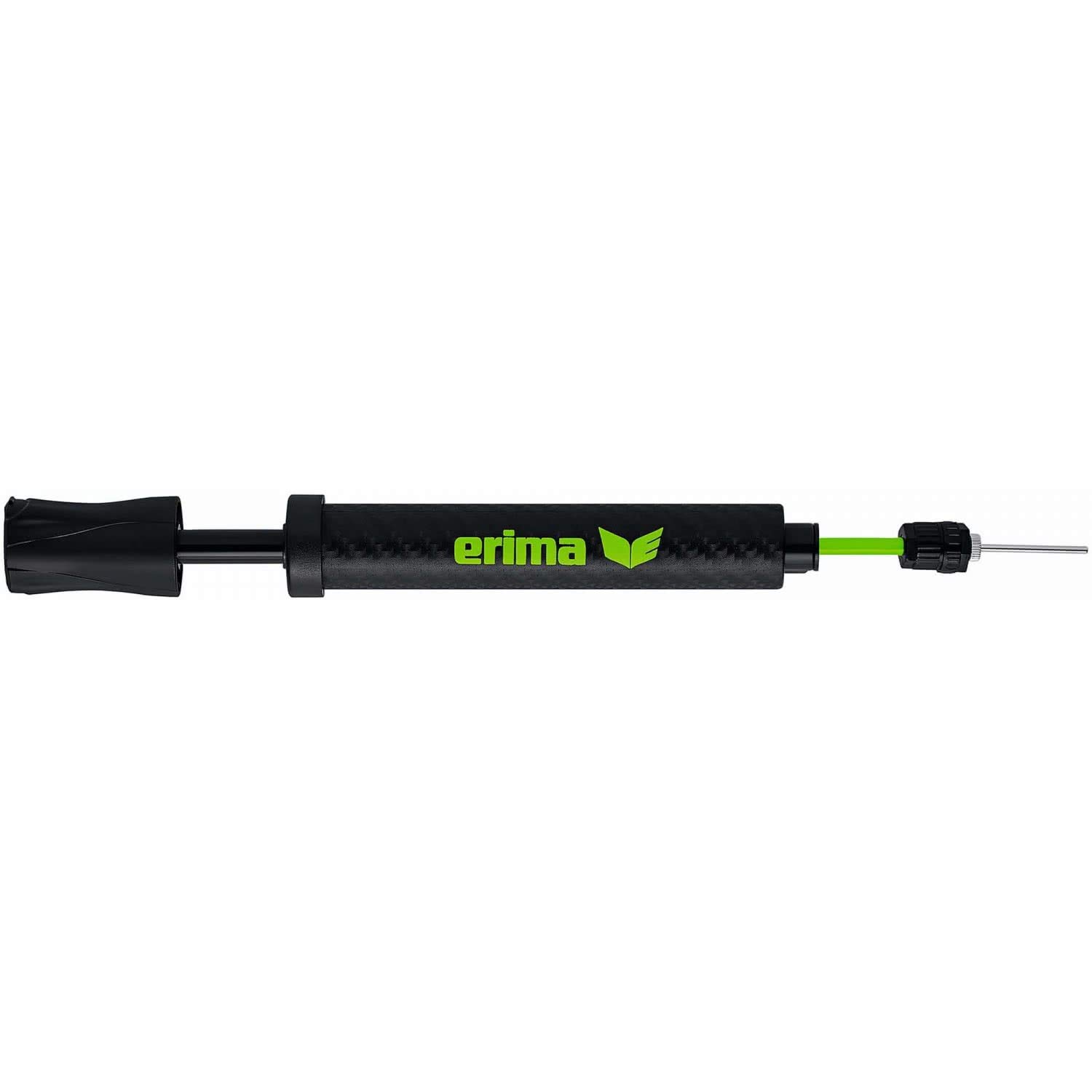 Erima Pompe à Air Double Action Gecko 8 – Pompe à Ballon 2 Voies Rapide Avec Aiguille Et Compartiment Intégré, Noir/Vert