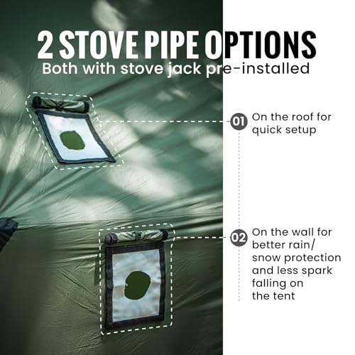 OneTigris TEGIMEN Hammock Hot Tent with Stove Jack - Spacious, Versatile Wall Tent with Snow Skirt - 3000mm Waterproof - Image 6