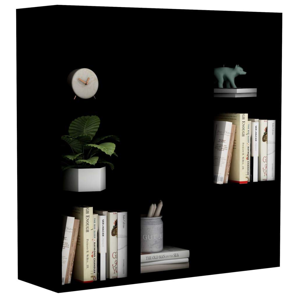 Regał na książki, czarny, 98 x 30 x 98 cm, płyta wiórowa, przechowywanie płyt DVD + CD, ścianka działowa do biura, salonu, regał na książki