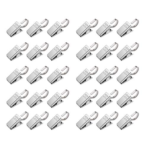 Jeffrey 30 Piezas Clips de Gancho de Acero Inoxidable, Ganchos Cortina Clips con Ganchos Clips para Colgar Clips Drapery Pinza Multiusos para Cortina Fotos decoración de hogar