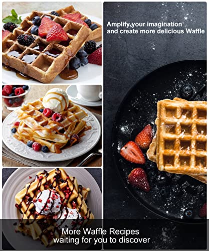 Waffeleisen, 4 Teiliges, 1200W Antihaft-Waffelmaschine Mit Bräunungskontrolle, 4 Scheiben Belgische Dicke Waffeln, Cool… – Bild 7