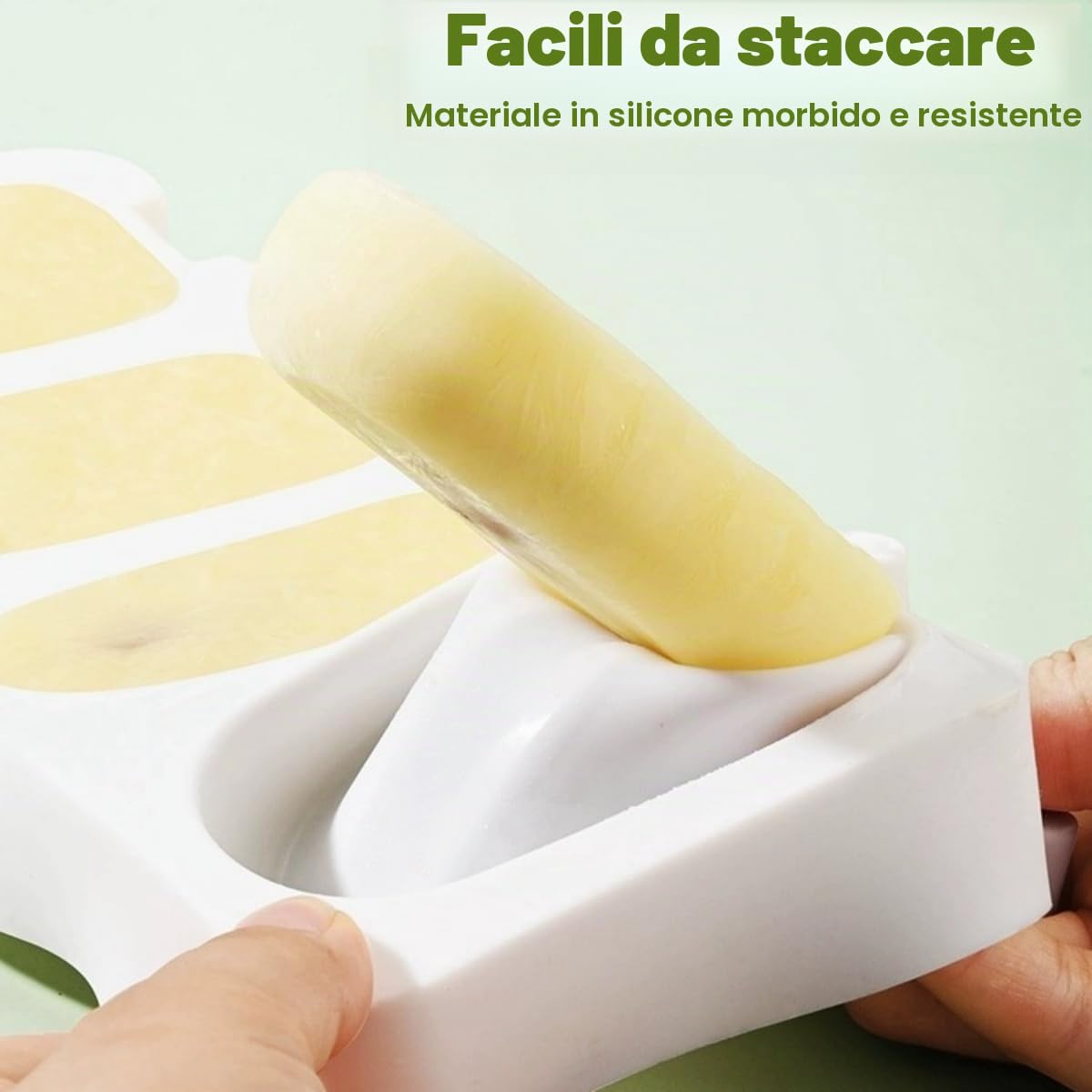 Stampi per Ghiaccioli in Silicone 2 Set con 100 Bastoncini e Coperchio, Formine Ghiaccioli senza BPA, Grande