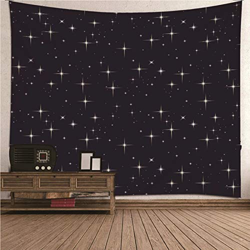 Tapiz de pared negro KnSam de 150x150 cm para transformar el salón con un estilo místico de estrella