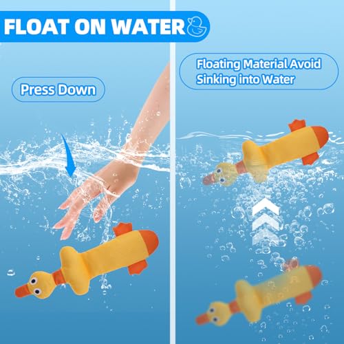 Image of Mihachi Floating Dog Water Pool Toys 2 Pack for Swimming Pool, Interactive Crinkle Pet Puppy Chew Toys for Play and Training, Funny Duck Toy for Small Medium Large Breed, Wild & Yellow Duck