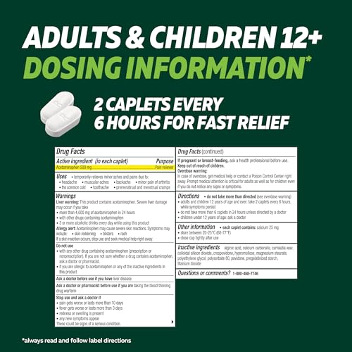 Image of Excedrin Rapid Relief Caplets, 500mg Acetaminophen, 160 Count​