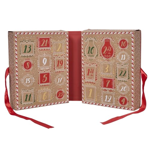 Calendario de Adviento con Velas Aromáticas 2025 – 24 Velas & Decoración Navideña – Calendario de Adviento de Lujo para Mujeres – Aromas Invernal­es – Roja