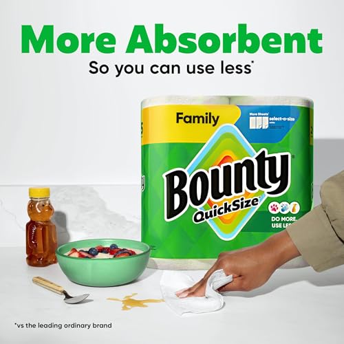 Image of Bounty Quick Size Paper Towels, White, 8 Family Rolls