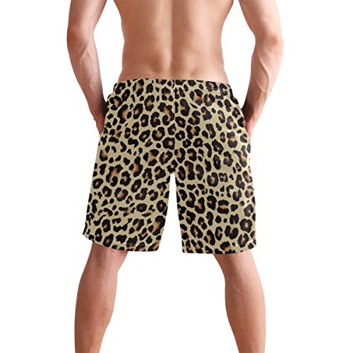 Mens Swim Trunks Leopard Beach Board Shorts Quick Dry Swim Shorts with Pockets3