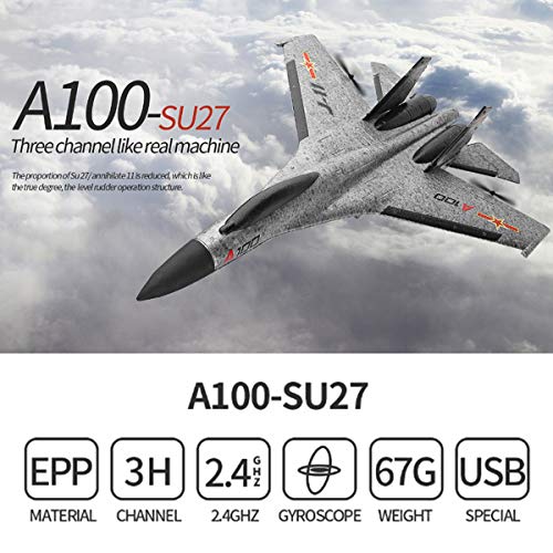 XIAOKEKE Aereo Rc, Aereo da Caccia RC a 6 Canali