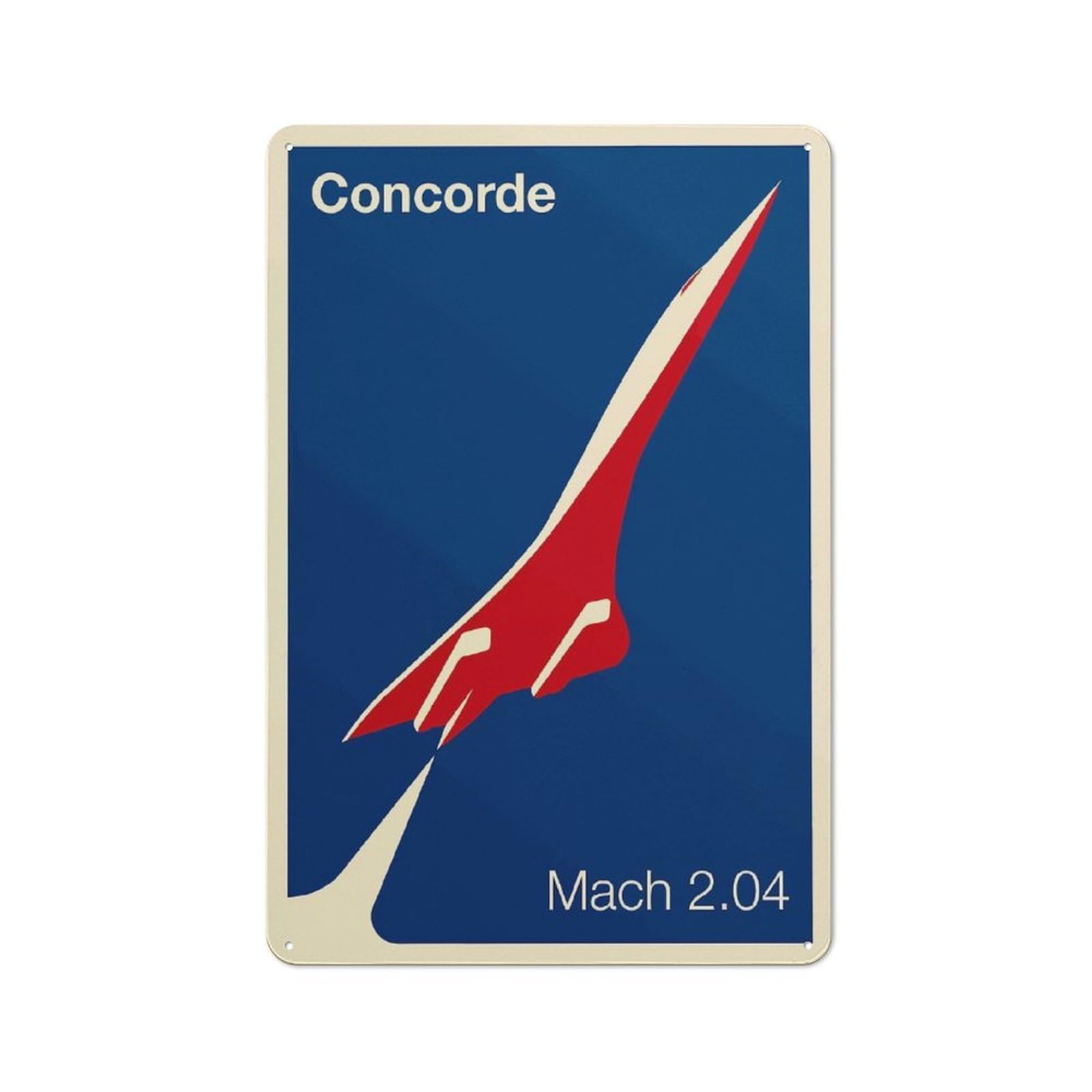 Junmoney Style-21 Concorde Supersonic Jet Vintage Metal Sign 30X20cm For Lounge Or Reading Corner, For A Room Refresh Centred On Metal Wall Decor