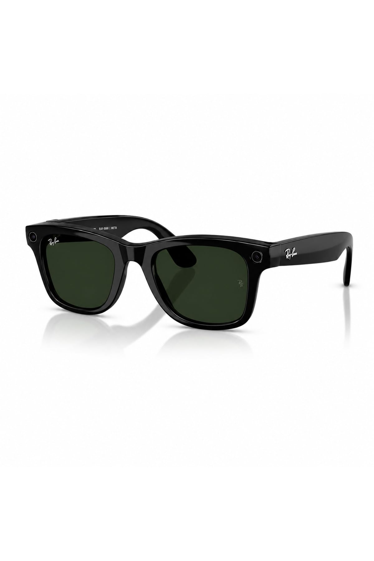 Meta (Gen 2), Wayfarer Large, Shiny Black | Smart AI Glasses for Men, Women — 2x Battery Life — 3K HD — 12 MP Camera, Audio, Video Recording — Transitions® Graphite Green Lenses — Sunglasses