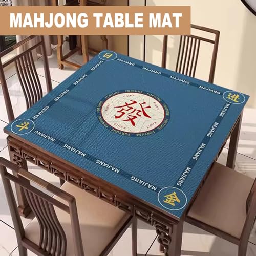 Tapete para mesa de juego Mahjong azul 60x60 cm miniatura 2