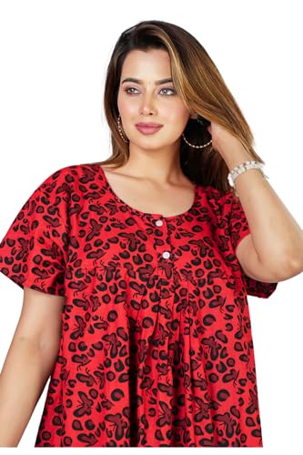 Image of Monique Brand 100% Pure Cotton Nighty for Woman | Floral Gown for Women Night Wear | Cotton Nighty for Women Stylish | Maxi for Women Cotton