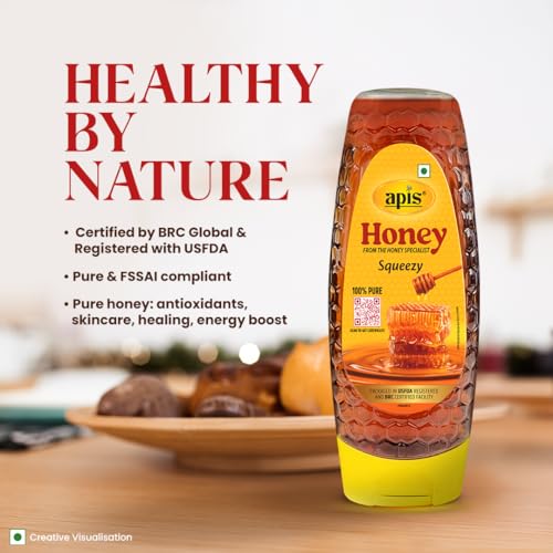 Image of Apis Honey 400g Pure & Natural | No Added Sugar | Easy Squeezy Bottle | Immunity Booster | Natural Sweetener (Pack of 3)