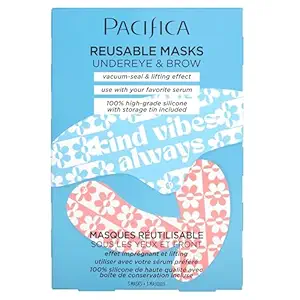 Pacifica Reusable Mask Set – Silicone Undereye & Brow Mask Set for Forehead & Under Eye, Anti-Wrinkle, Firming, Pair with Serum, Vegan & Cruelty-Free, 3 Pieces